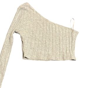 One-Shoulder Ribbed Top